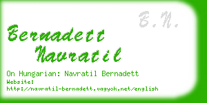 bernadett navratil business card